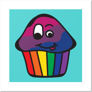 Bisexual Pride Rainbow Cupcake Posters and Art